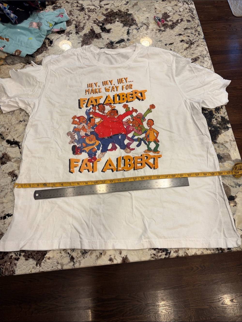 White Fat Albert Graphic Short Sleeve Kids Tee